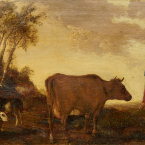 阿尔伯特·库普高清油画《牧民和牛羊》下载-043