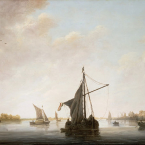 阿尔伯特·库普高清油画《远处的帆船》下载-023