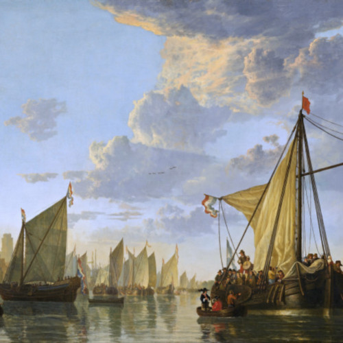 阿尔伯特·库普油画《多德雷赫特的马斯河》下载-001