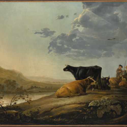 阿尔伯特·库普油画《年轻的牧童和他的牛》-020