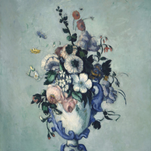塞尚油画《蓝色花瓶》高清大图-102