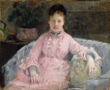 法国印象派女画家莫里索《粉红色连衣裙》赏析