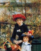 法国画家雷诺阿名画《阳台上的两姐妹》赏析