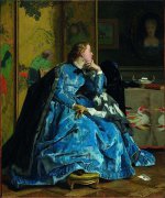 公爵夫人的神秘遐思-史蒂文斯油画《蓝裙子》鉴赏