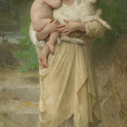威廉·阿道夫·布格罗高清油画《怀抱羔羊》下载151