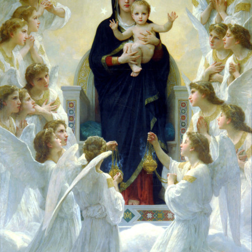 威廉·阿道夫·布格罗高清油画《圣母与天使》下载099