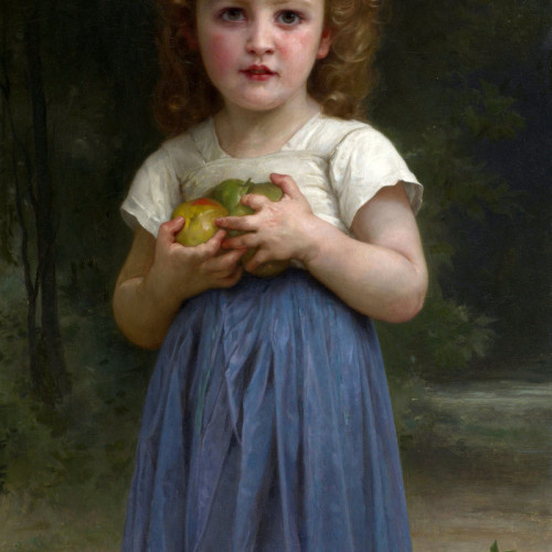 威廉·阿道夫·布格罗高清油画《手捧苹果的小女孩》下载141