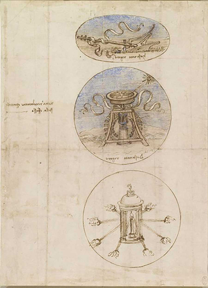 达·芬奇,《工程设计图》,1506-1510年 达·芬奇,《工程设计图》,1506-1510年