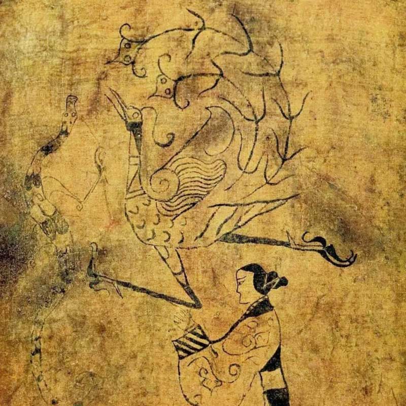 战国《龙凤仕女图》中国现存年代最早帛画之一