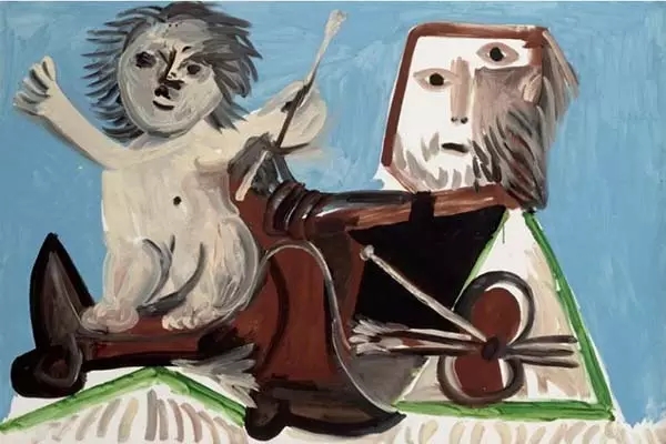 毕加索《画家和孩子》 毕加索《画家和孩子》