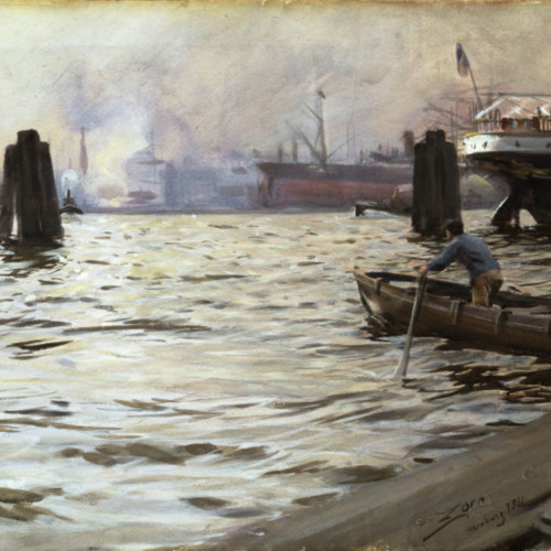 安德斯·佐恩高清油画《1891 汉堡港口》下载14