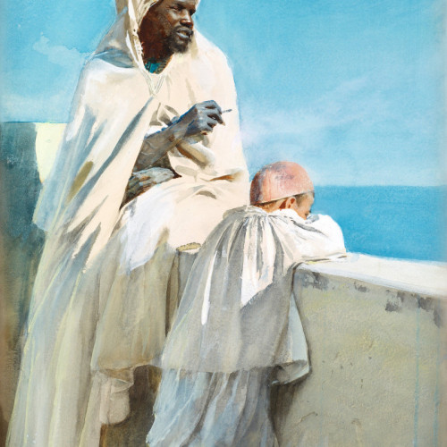 安德斯·佐恩高清油画《1887 男人和男孩在阿尔及尔》下载31