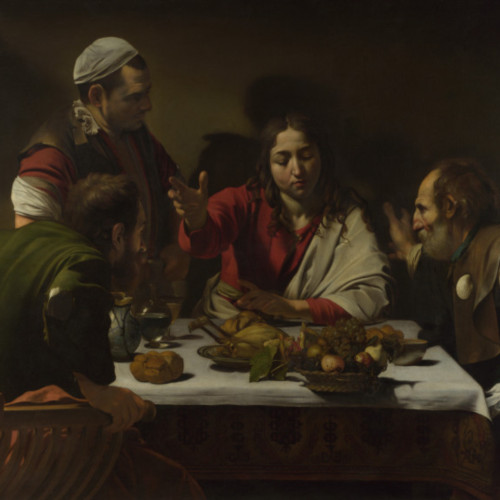 卡拉瓦乔油画《埃莫斯的晚餐》高...
