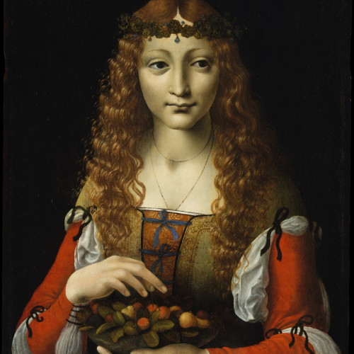 卡拉瓦乔油画《抱着花篮的女人》高清大图16