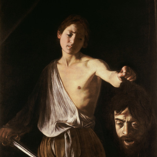 卡拉瓦乔油画《大卫手提戈利亚的...