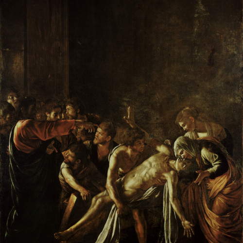 卡拉瓦乔油画《拉撒路的复活》高...