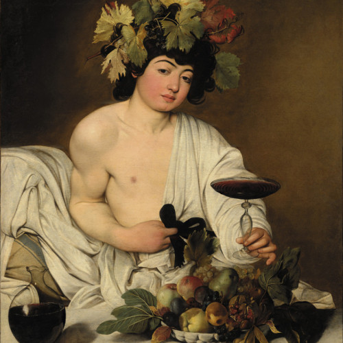 卡拉瓦乔油画《年轻的酒神巴克斯》高清大图01