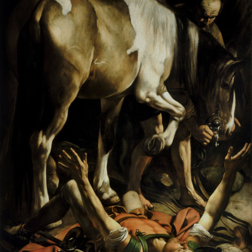 卡拉瓦乔油画《圣保罗的皈依》高...