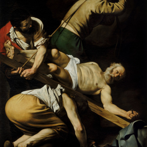 卡拉瓦乔油画《圣彼得被钉十字架》高清大图09