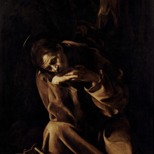 卡拉瓦乔油画《圣弗朗西斯在冥想...